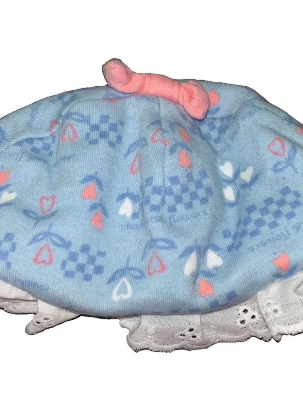 Vintage Gymboree Rainbow Tag Shirt And Hat Set Size Newborn Blue Pink